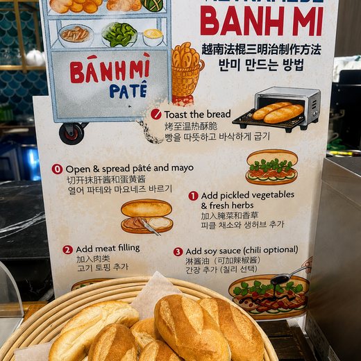 The build-your-own banh mi at the breakfast buffet each day is fantastic.