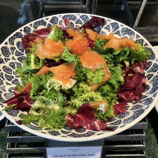 From the Club Lounge buffet: smoked salmon over salad.