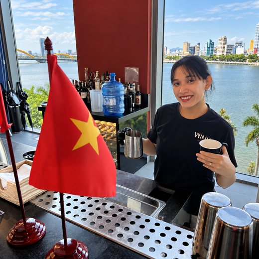 Hang makes delicious coffees at breakfast and always is so helpful and kind.